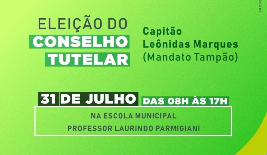 Conselho Tutelar de Capitão realiza eleições de Mandato Tampão no dia 31 de Julho