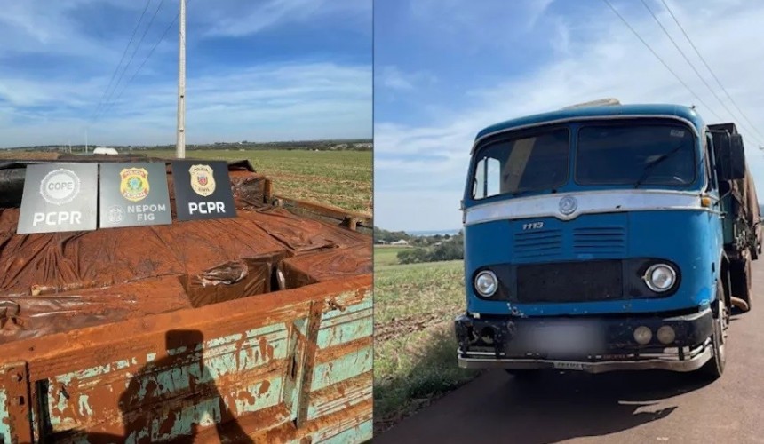 Caminhão é apreendido com 400 caixas de cigarros em Santa Helena