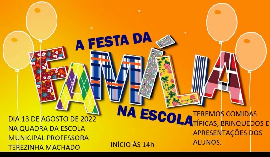 Escola Municipal Terezinha Machado de Capitão irá realizar a Festa da Família neste sábado