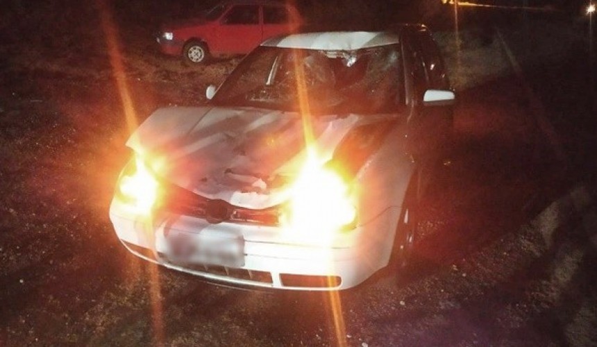 Condutor fica ferido após atropelar vaca na BR-163 em Bom Jesus do Sul