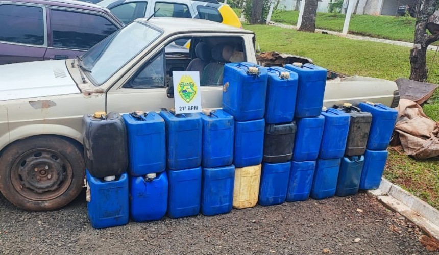 Polícia Militar apreende 460 litros de óleo diesel trazidos irregularmente da Argentina