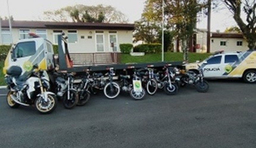 Oito motocicletas são apreendidas após denúncia de ‘racha’  em Pato Branco