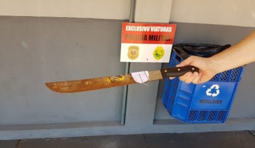Em posse de facão, indivíduo é detido e deverá responder pela Lei Maria da Penha em Capitão
