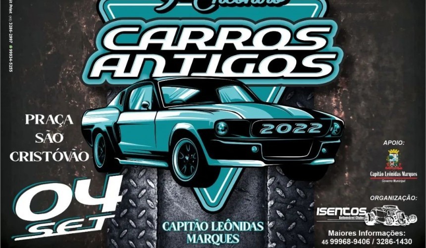 9° Encontro de Carros Antigos acontece no próximo domingo (04) em Capitão
