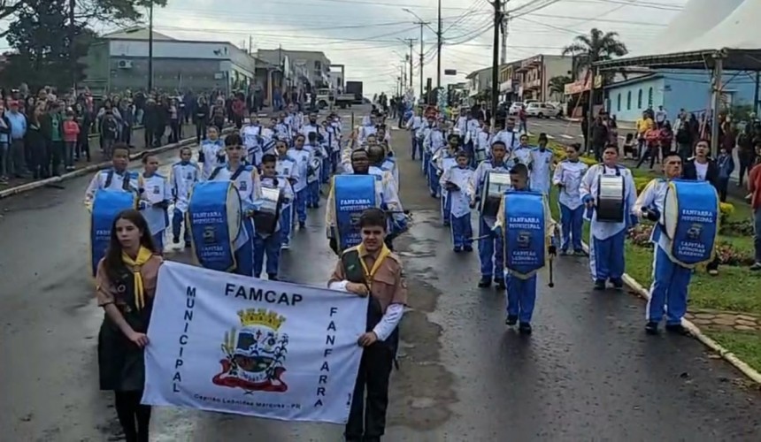 Chuva atrapalha as comemorações de 7 de setembro em Capitão; Ato cívico é realizado