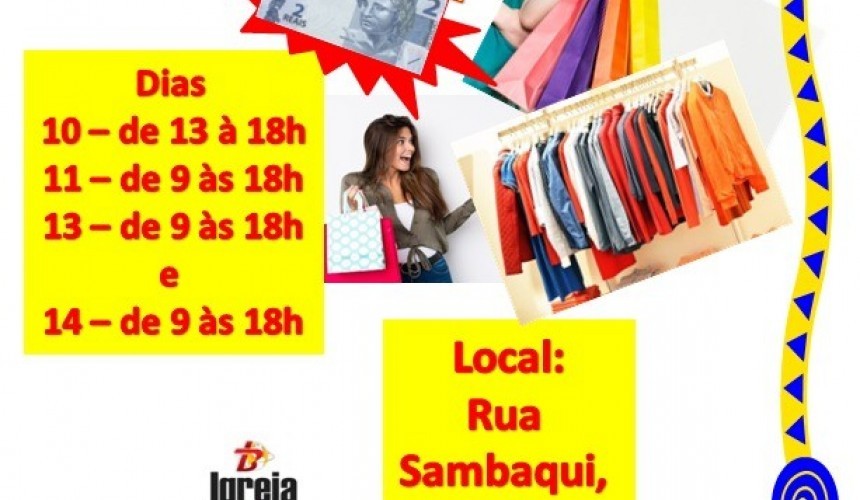 Começa hoje bazar da Igreja Batista de Capitão