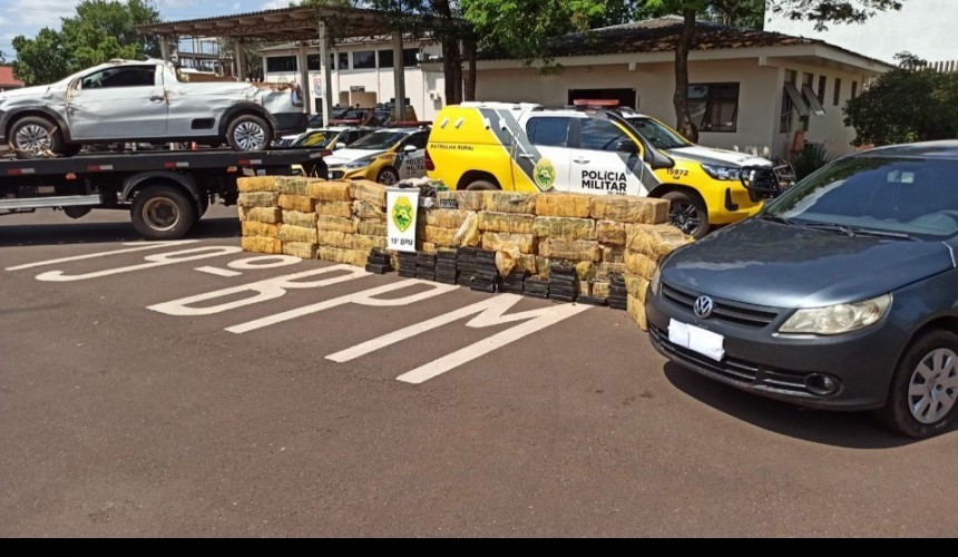 PM apreende mais de uma tonelada de maconha em Ouro Verde do Oeste