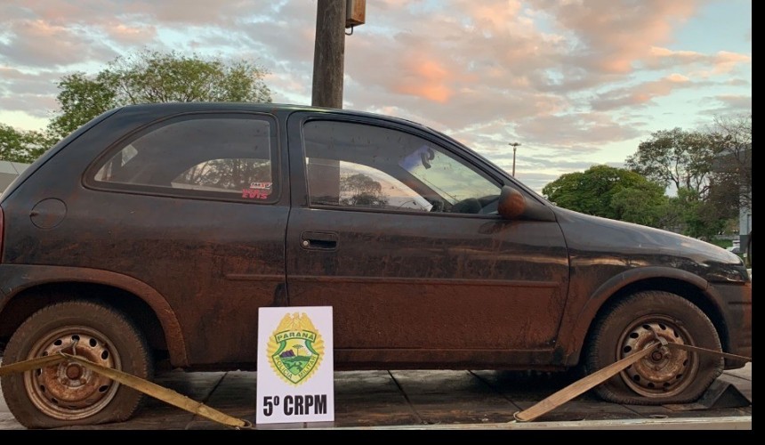 Carro furtado é encontrado abandonado na PR 180 em Juvinópolis