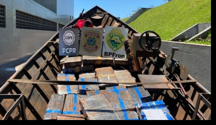 Polícia apreende uma tonelada de maconha no Lago de Itaipu