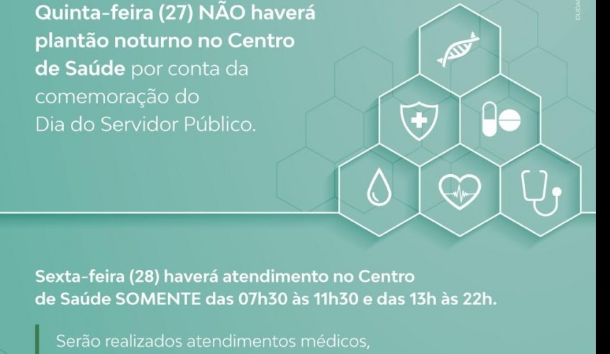Posto de Saúde Central de Capitão não contará com plantão noturno nesta quinta-feira (27)