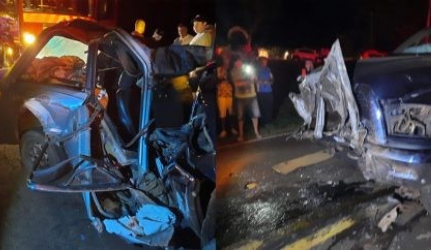 Casal morre e criança de 4 anos fica gravemente ferida em colisão entre Corcel e Dodge RAM em Toledo