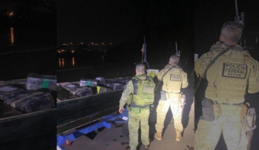 Barco com quase 800 kg de maconha é apreendido em Foz do Iguaçu