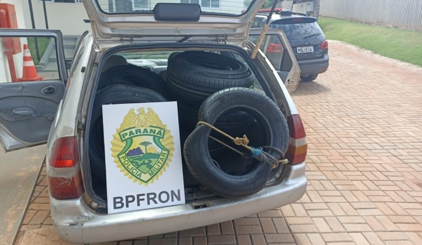 BPFRON apreende veículo carregado com pneus em Capitão