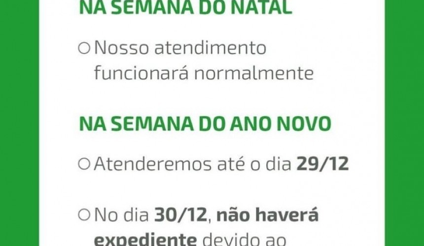 Confira os horários de atendimento do Sicredi de Capitão no final de ano