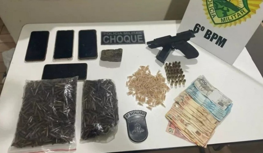 Rapaz é preso pela PM com pistola e mais de 1.000 pinos de crack em Espigão Alto do Iguaçu