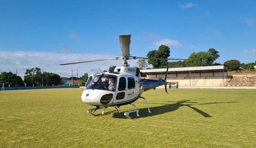 Paciente de Boa Vista da Aparecida com hemorragia é aerotransportada a Cascavel