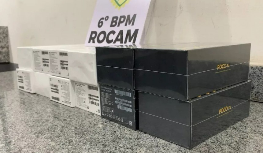 Celulares avaliados em R$ 35 mil são apreendidos pela Rocam na BR 369, em Corbélia