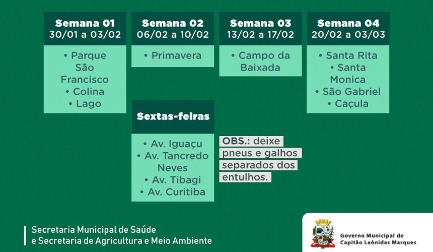 Mutirão de recolhimento de entulhos e resíduos será realizado em Capitão na próxima semana