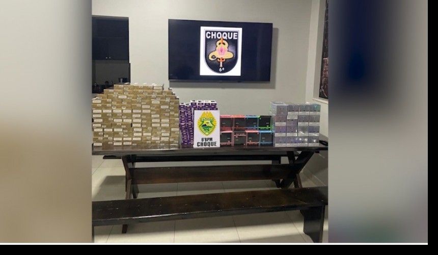 Choque apreende cigarros e vapers em ônibus de linha no Centro de Cascavel