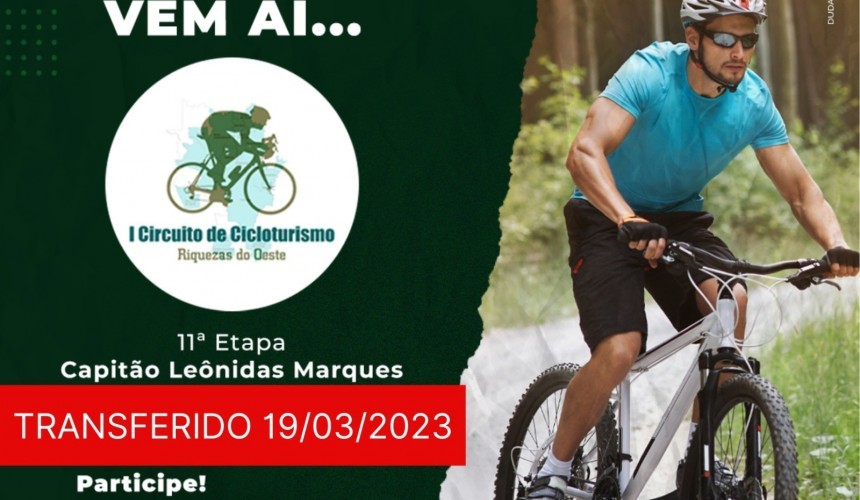 Devido ao mau tempo, etapa de Capitão do Cicloturismo ‘Riquezas do Oeste’ foi adiada