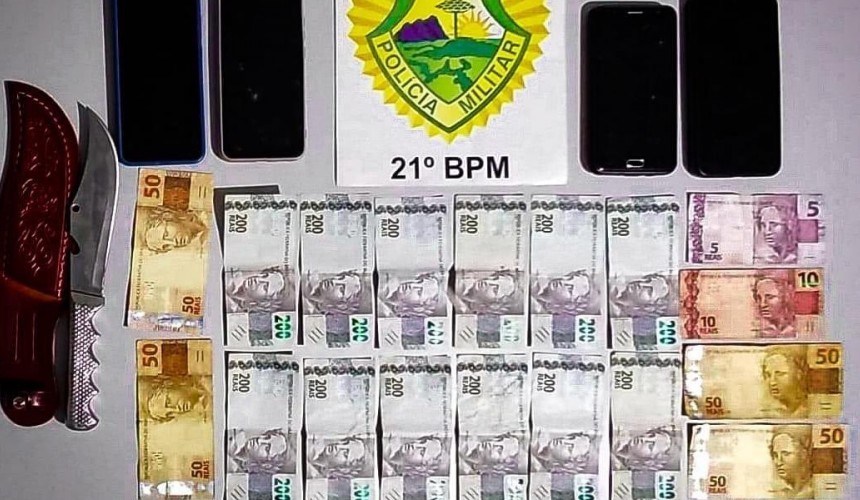 Nova Prata do Iguaçu: Polícia Militar prende quatro ladrões logo após assalto e recupera dinheiro roubado