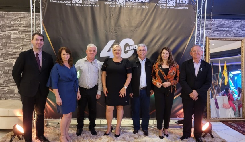 Presidente da ACICAP de Capitão participa de evento que marcou a posse da nova diretoria da ACIQI em Quedas do Iguaçu