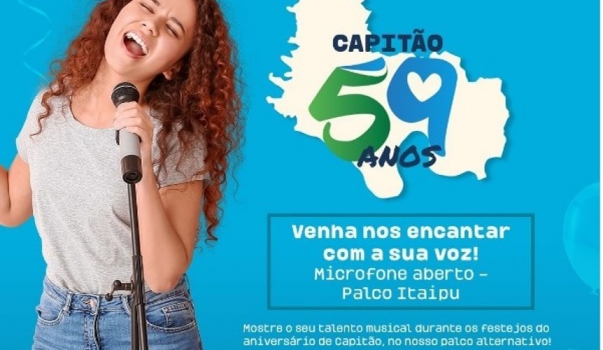 Marquesienses poderão mostrar seus talentos durante microfone aberto no aniversário de 59 anos de Capitão