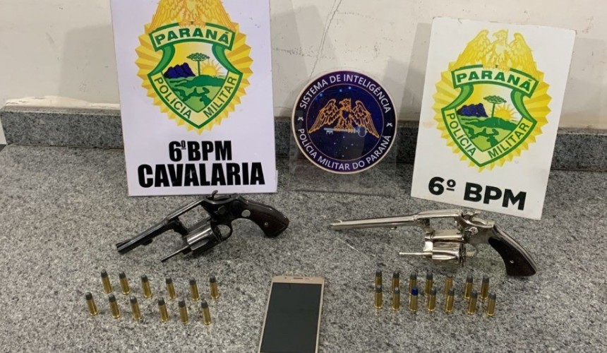 Homem é preso dois dois revólveres calibre 38 em Cascavel