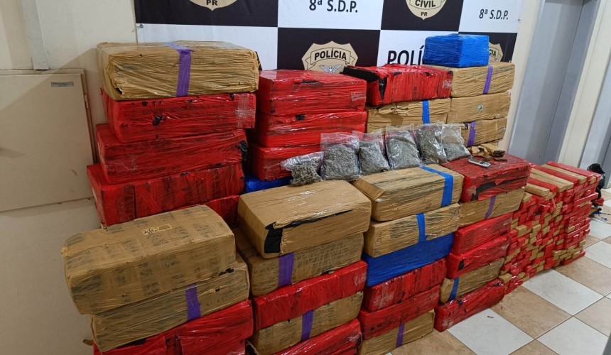 Forças de segurança apreendem mais de 5 toneladas de drogas em pouco mais de 24 horas no Paraná