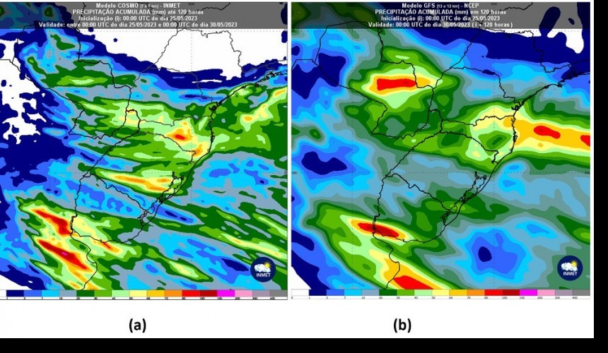 Frente fria provoca chuva forte no Sul no fim de semana