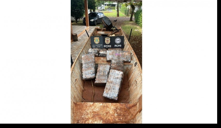 Embarcação carregada com 130kg de maconha é apreendida em Santa Helena