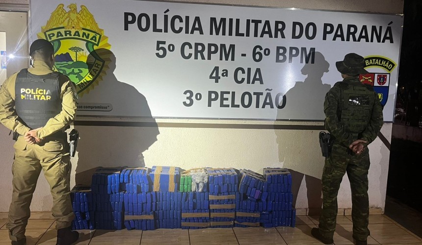 Traficante é preso com 237 kg de maconha na PR 180