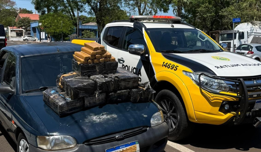 Polícia Rodoviária Estadual apreende veículo com entorpecentes próximo a Realeza