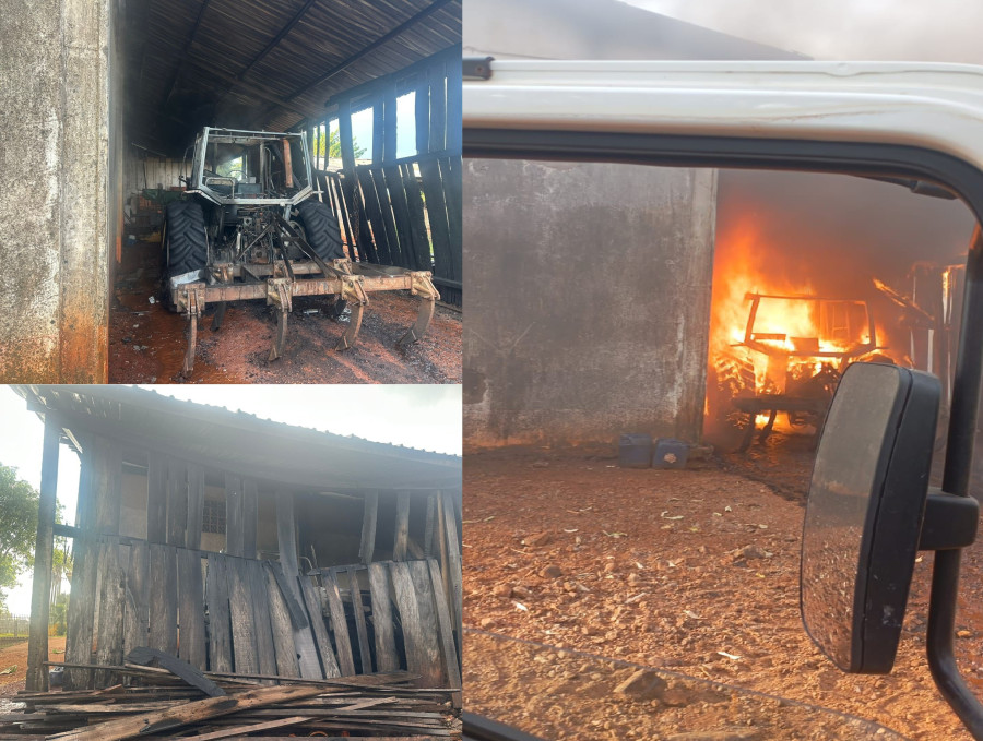 INCÊNDIO É REGISTRADO EM PROPRIEDADE RURAL NA LINHA FLOR DA SERRA EM BOA VISTA DA APARECIDA