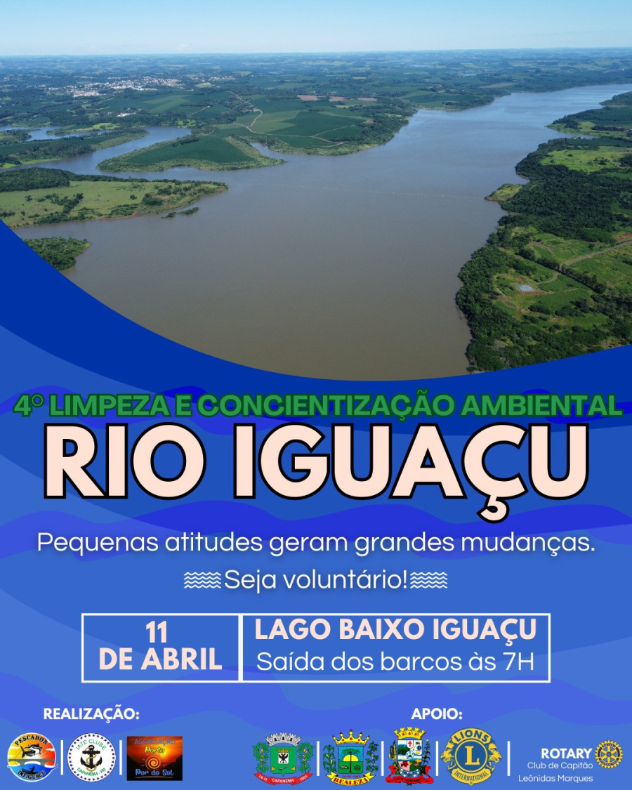 4ª Limpeza e Conscientização Ambiental do Rio Iguaçu acontece em abril