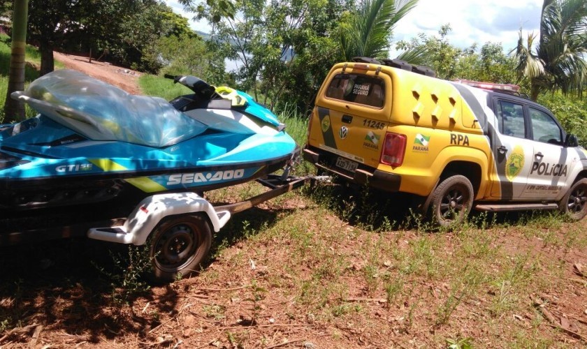 Policia de CLM e BVA recuperam veículo e Jet ski que haviam sido furtados