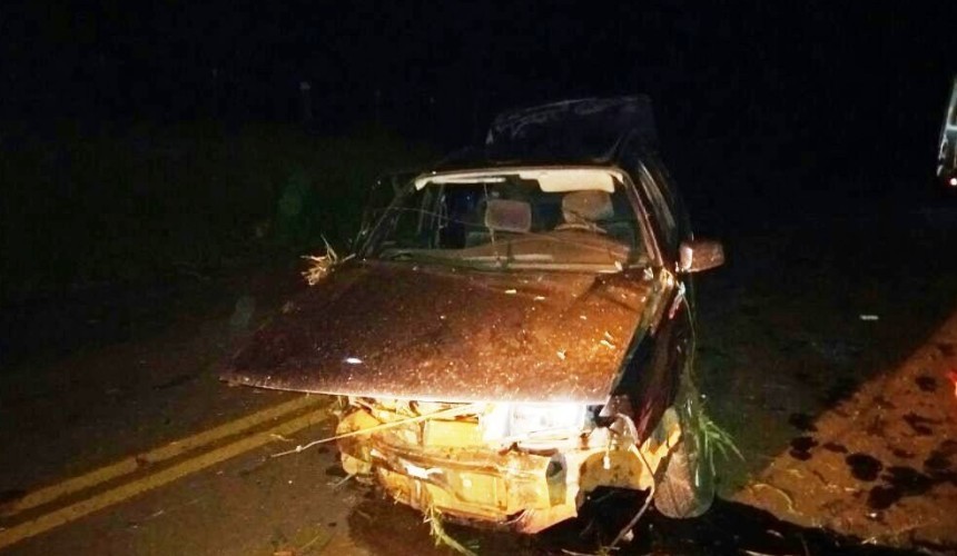 Motorista é ejetado para fora do veiculo em capotamento entre Boa Vista e Três Barras