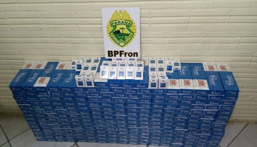 BPFron apreende em Capitão mulher com mais de 245 caixas de cigarro em ônibus