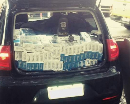 Capitão: Homem que transportava aproximadamente 500 maços de cigarro é preso