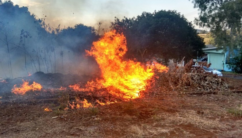 Bombeiros de Capitão combate incêndio ambiental
