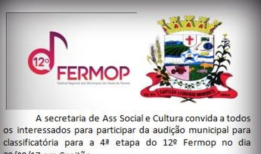 Fermop: Estão abertas as inscrições para as audições de Capitão