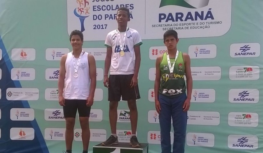 Aluno de Capitão fica em 1º lugar no salto em distância nos Jogos Escolares