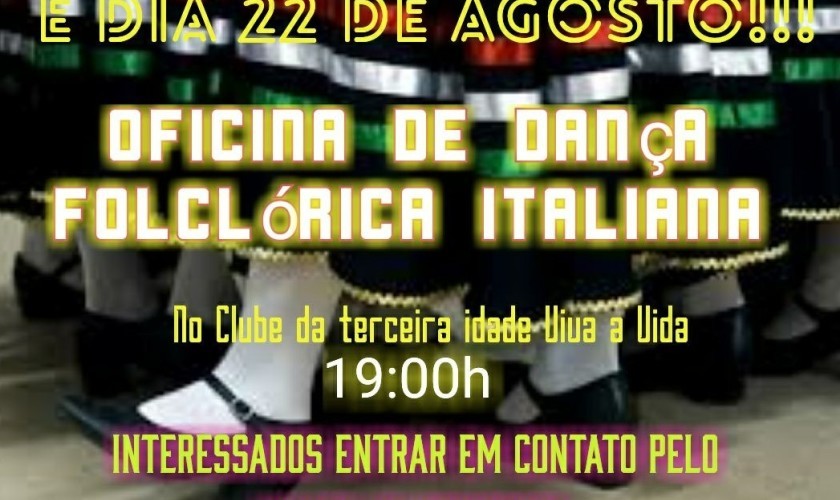 Reunião hoje em Capitão vai tratar sobre Oficina de Dança Folclórica Italiana