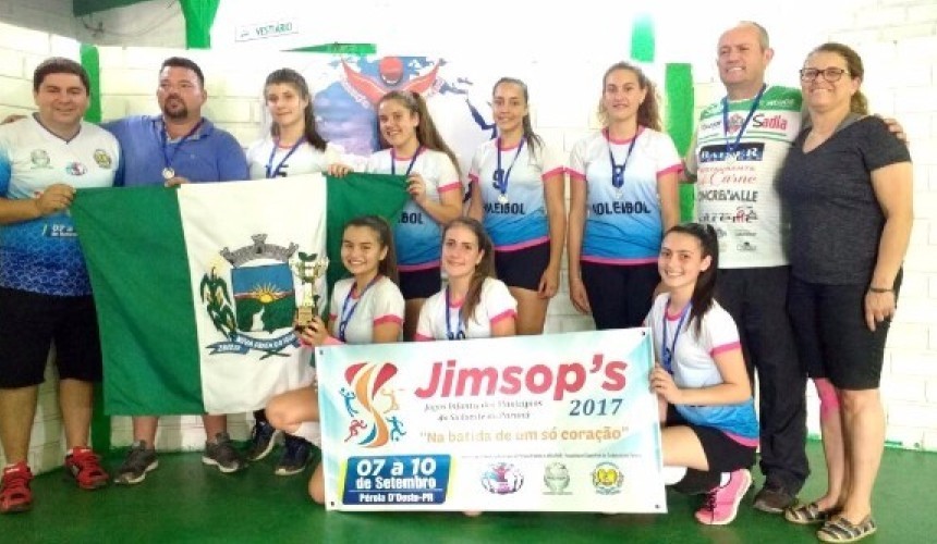 Equipe de voleibol feminino de Nova Prata do Iguaçu é campeão do JIMSOP´s