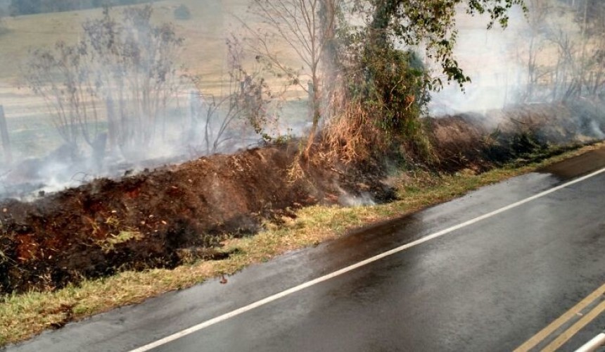 Incêndio ambiental foi combatido pela Defesa Civil de Capitão