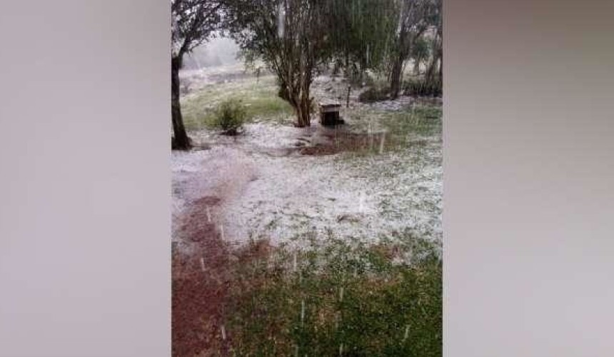 Chuva de granizo é registrada em Nova Laranjeiras