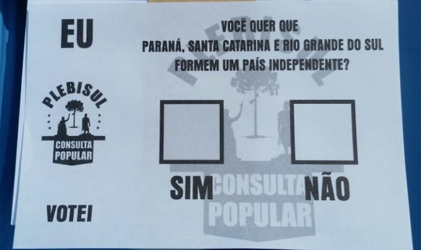 ‘O Sul é Meu País’: 294 pessoas votaram na proposta do Plebisul em Capitão