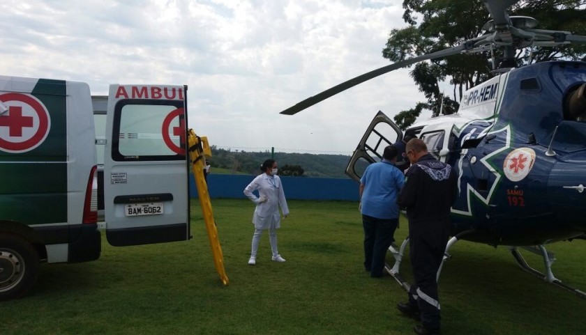 Acidente de moto é registrado e paciente precisou ser transferido com helicóptero