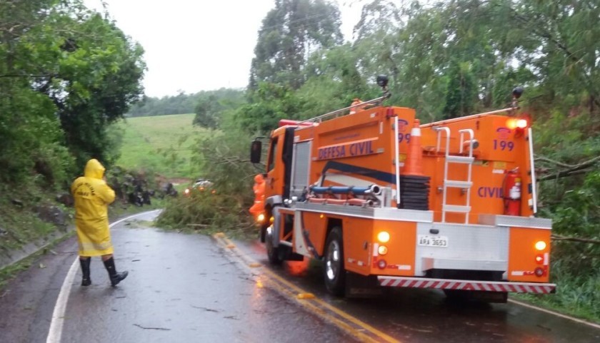 Vento forte e muita chuva causam danos em Capitão