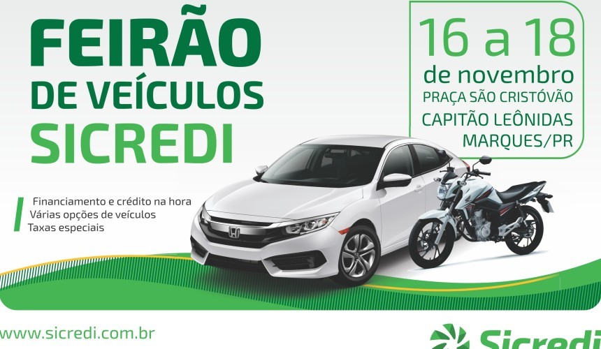 Começa na próxima quinta (16) o 7° Feirão de Veículos Sicredi